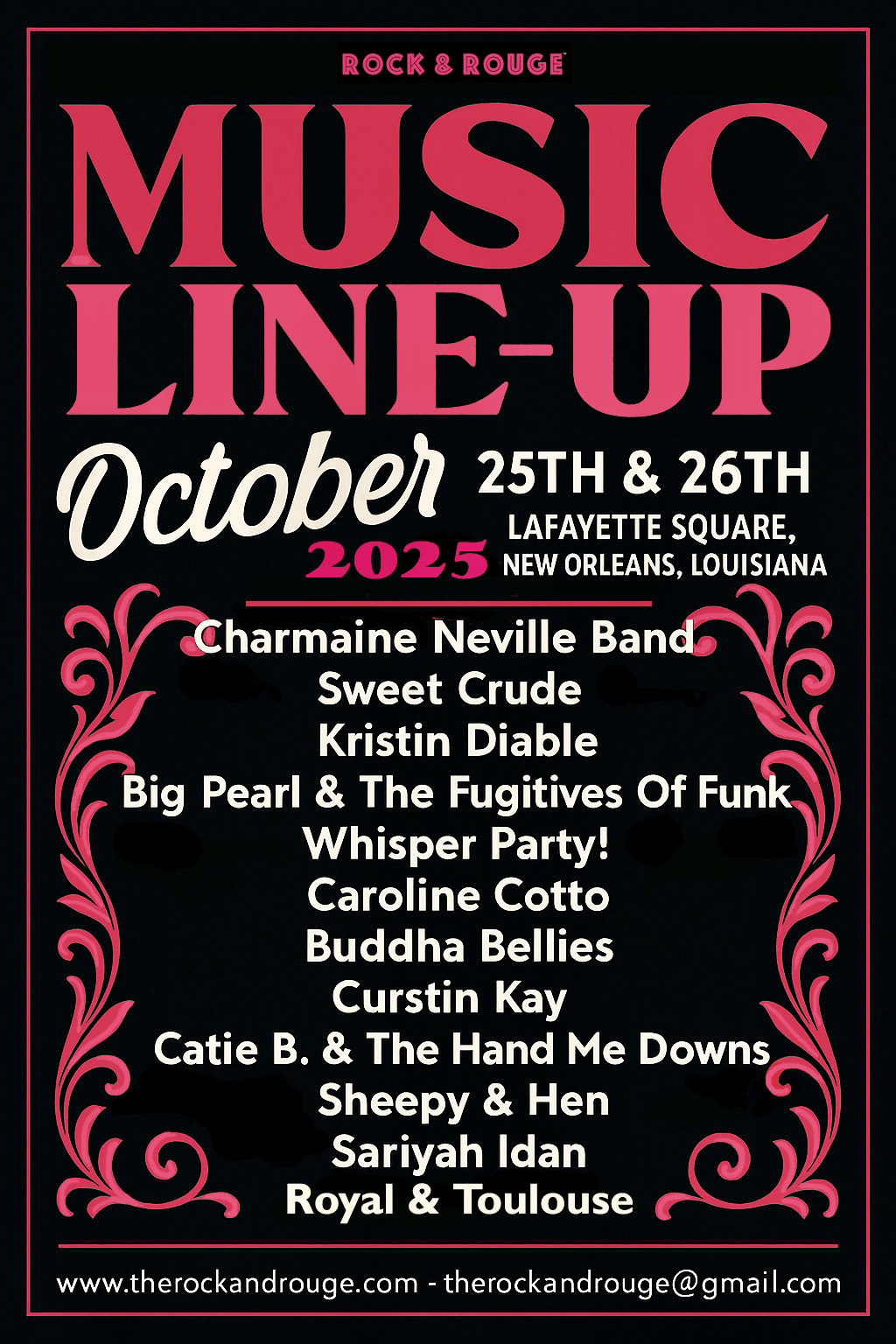 Rock and Rouge Women's Music & Food Festival & Beyond New Orleans LA poster