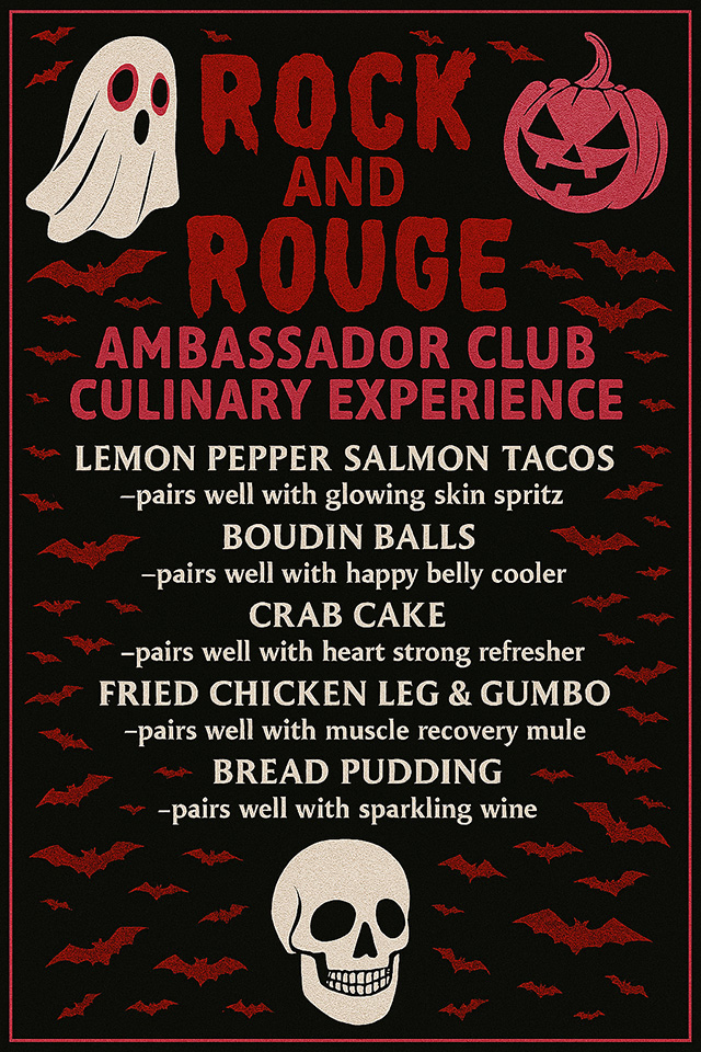 Rock and Rouge Ambassador Club Culinary Experience flyer